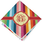 Retro Vertical Stripes Cloth Napkin w/ Monogram