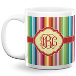 Retro Vertical Stripes 20 Oz Coffee Mug - White (Personalized)