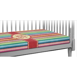 Retro Vertical Stripes Crib Fitted Sheet (Personalized)