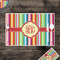 Retro Vertical Stripes Disposable Paper Placemat - In Context