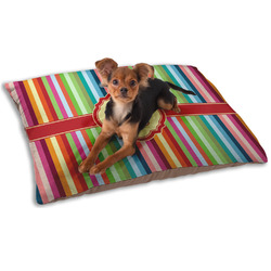 Retro Vertical Stripes Dog Bed - Small w/ Monogram