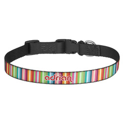 Retro Vertical Stripes Dog Collar (Personalized)