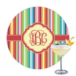 Retro Vertical Stripes Printed Drink Topper - 3.25" (Personalized)