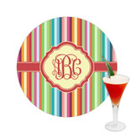 Retro Vertical Stripes Printed Drink Topper -  2.5" (Personalized)