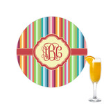 Retro Vertical Stripes Printed Drink Topper - 2.15" (Personalized)