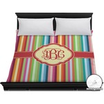 Retro Vertical Stripes Duvet Cover - King (Personalized)