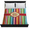 Retro Vertical Stripes Duvet Cover - Queen - On Bed - No Prop