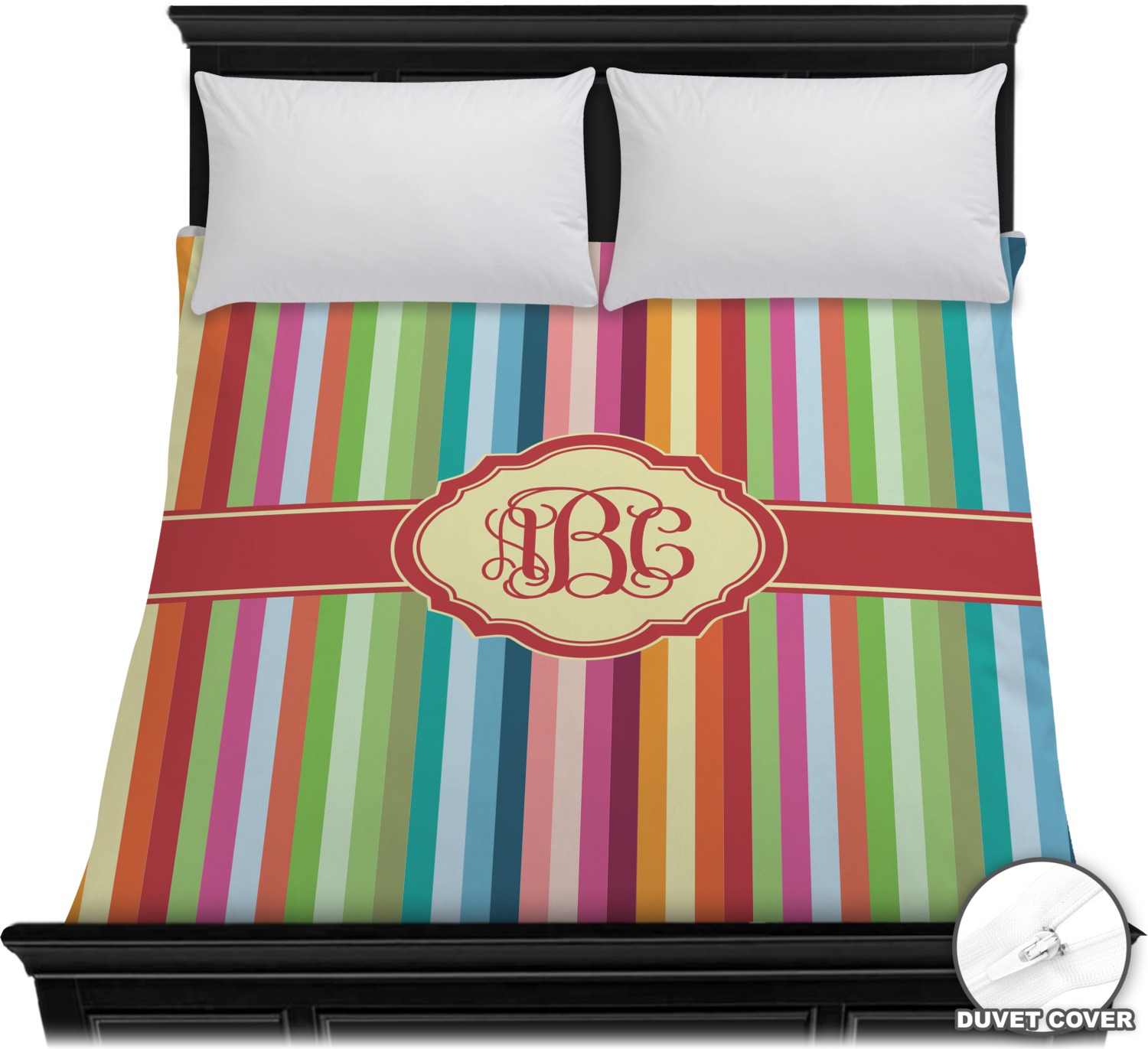 Retro Vertical Stripes Duvet Cover Personalized Youcustomizeit