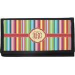 Retro Vertical Stripes Canvas Checkbook Cover (Personalized)