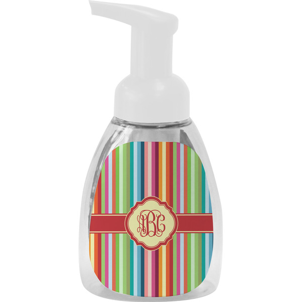 Custom Retro Vertical Stripes Foam Soap Bottle - White (Personalized)