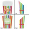 Retro Vertical Stripes French Fry Favor Box - Front & Back View