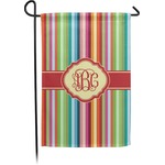 Retro Vertical Stripes Small Garden Flag - Double Sided w/ Monograms