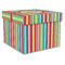 Retro Vertical Stripes Gift Boxes with Lid - Canvas Wrapped - XX-Large - Front/Main