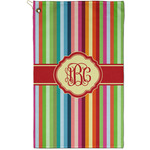 Retro Vertical Stripes Golf Towel - Poly-Cotton Blend - Small w/ Monograms