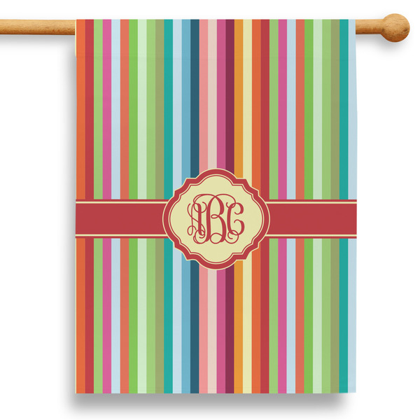 Custom Retro Vertical Stripes 28" House Flag - Double Sided (Personalized)