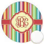 Retro Vertical Stripes Printed Cookie Topper - 3.25" (Personalized)