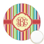 Retro Vertical Stripes Printed Cookie Topper - Round (Personalized)