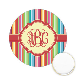 Retro Vertical Stripes Printed Cookie Topper - 2.15" (Personalized)