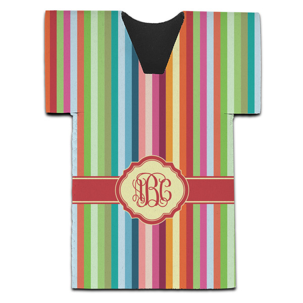 Custom Retro Vertical Stripes Jersey Bottle Cooler (Personalized)