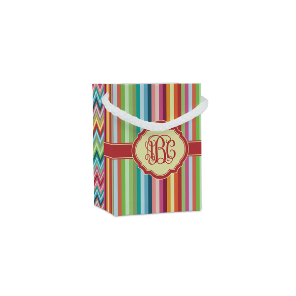 Custom Retro Vertical Stripes Jewelry Gift Bags - Matte (Personalized)