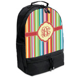 Retro Vertical Stripes Backpacks - Black (Personalized)