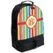 Retro Vertical Stripes Large Backpack - Black - Angled View