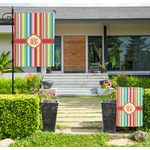 Retro Vertical Stripes Large Garden Flag - Double Sided (Personalized)