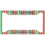 Retro Vertical Stripes License Plate Frame - Style A (Personalized)