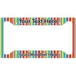 Retro Vertical Stripes License Plate Frame (Personalized)