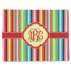 Retro Vertical Stripes Single-Sided Linen Placemat - Single w/ Monogram