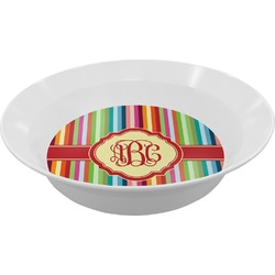 Retro Vertical Stripes Melamine Bowl - 12 oz (Personalized)