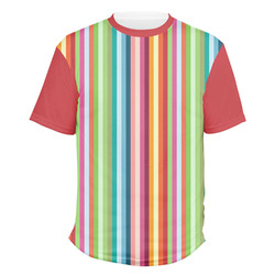 Retro Vertical Stripes Men's Crew T-Shirt - Small