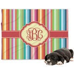 Retro Vertical Stripes Dog Blanket - Large (Personalized)