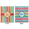 Retro Vertical Stripes Minky Blanket - 50"x60" - Double Sided - Front & Back