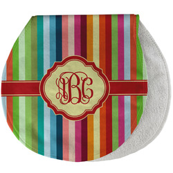 Retro Vertical Stripes Burp Pad - Velour w/ Monogram