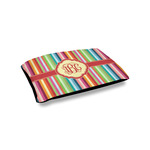 Retro Vertical Stripes Outdoor Dog Bed - Small (Personalized)