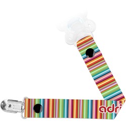 Retro Vertical Stripes Pacifier Clip (Personalized)