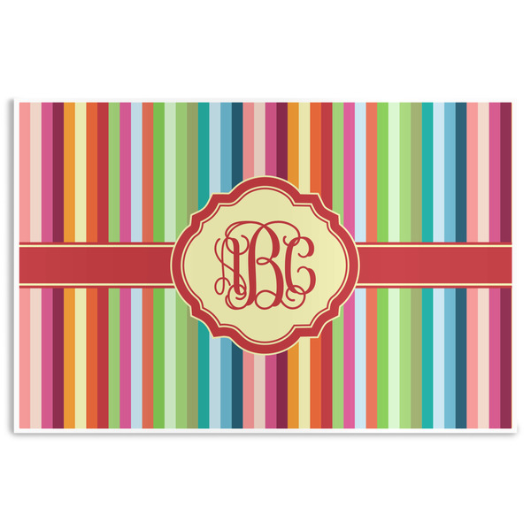 Custom Retro Vertical Stripes Disposable Paper Placemats (Personalized)