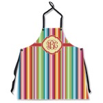 Retro Vertical Stripes Apron Without Pockets w/ Monogram