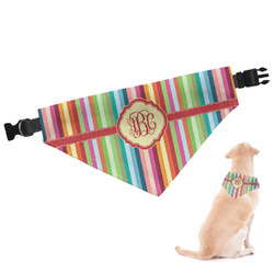 Retro Vertical Stripes Dog Bandana - Large (Personalized)