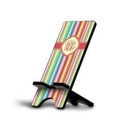 Retro Vertical Stripes Cell Phone Stand (Small) (Personalized)