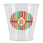 Retro Vertical Stripes Plastic Shot Glass (Personalized)