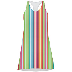 Retro Vertical Stripes Racerback Dress - Small