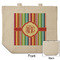 Retro Vertical Stripes Reusable Cotton Grocery Bag - Front & Back View