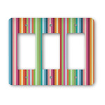 Retro Vertical Stripes Rocker Style Light Switch Cover - Three Switch