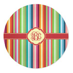 Retro Vertical Stripes 5' Round Indoor Area Rug (Personalized)