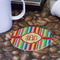 Retro Vertical Stripes Round Paper Coaster - Front