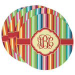 Retro Vertical Stripes Round Paper Coasters w/ Monograms