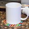 Retro Vertical Stripes Round Paper Coaster - With Mug