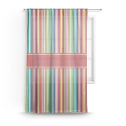 Retro Vertical Stripes Sheer Curtain - 50"x84"